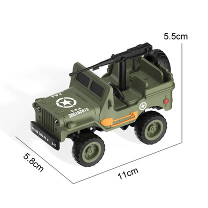 JJRC 1:64 RC Car 1941 JEEP WILLYS 2.4G 4WD RTR Crawler Climbing Scale Military Truck Off-Road Vehicle Toy Gift for Children.