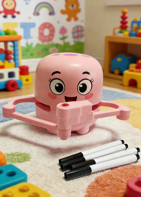 Children's Early Education Painting Robot, Pink, Children's Toy Gift, Includes 100 Drawing Cards