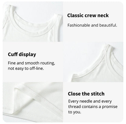 6/3/1 Piece Ladies Bottoming Solid Color Fashion Threaded Vest Casual Joker Sports Girl Mixed Color Combination Coat Parent-chil