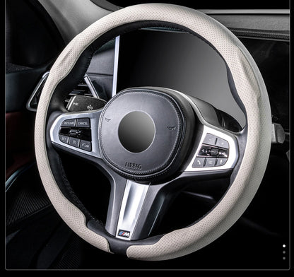 2026 New Ultra-Thin Car Steering Wheel Cover All-Season Universal  Anti-Slip Sweat-Absorbent Suede Nappa Automotive Interior