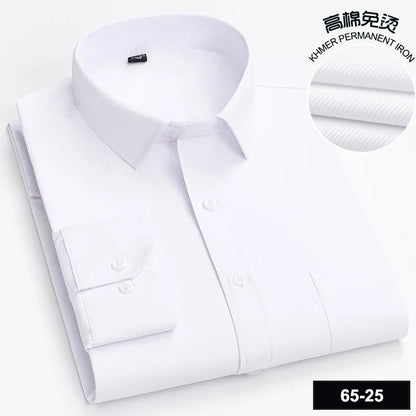 Men's High-quality Fashion Casual Print Plaid Stripe Long Sleeve Shirts Single Pocket Comfort Fit Business Formal Office Blouses