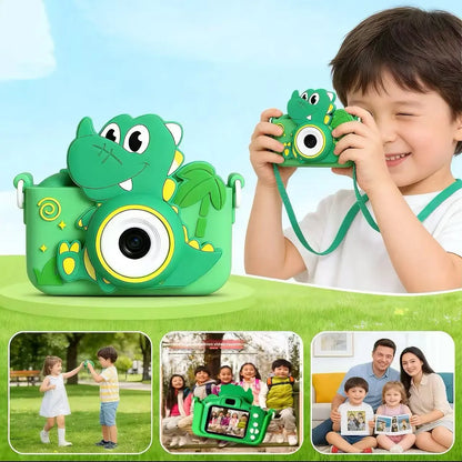 Dinosaur Kids Camera High Pixel Dual Lens Digital Camera Photo Video Recording Camera Toy Perfect Birthday Gift For Children