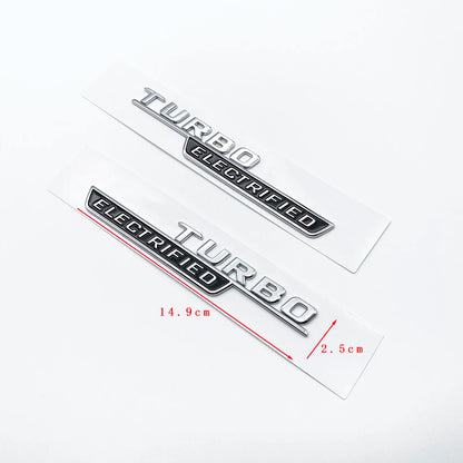 New Style TURBO ELECTRIFIED Letters Badge Car Tail Rear Trunk Tail Door Emblem Sticker For C43 Series