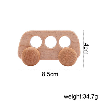 Wooden Baby Car Toys Beech Wooden Blocks Animal Dogs Cartoon Educational Montessori Toys For Children Teething Baby Teether
