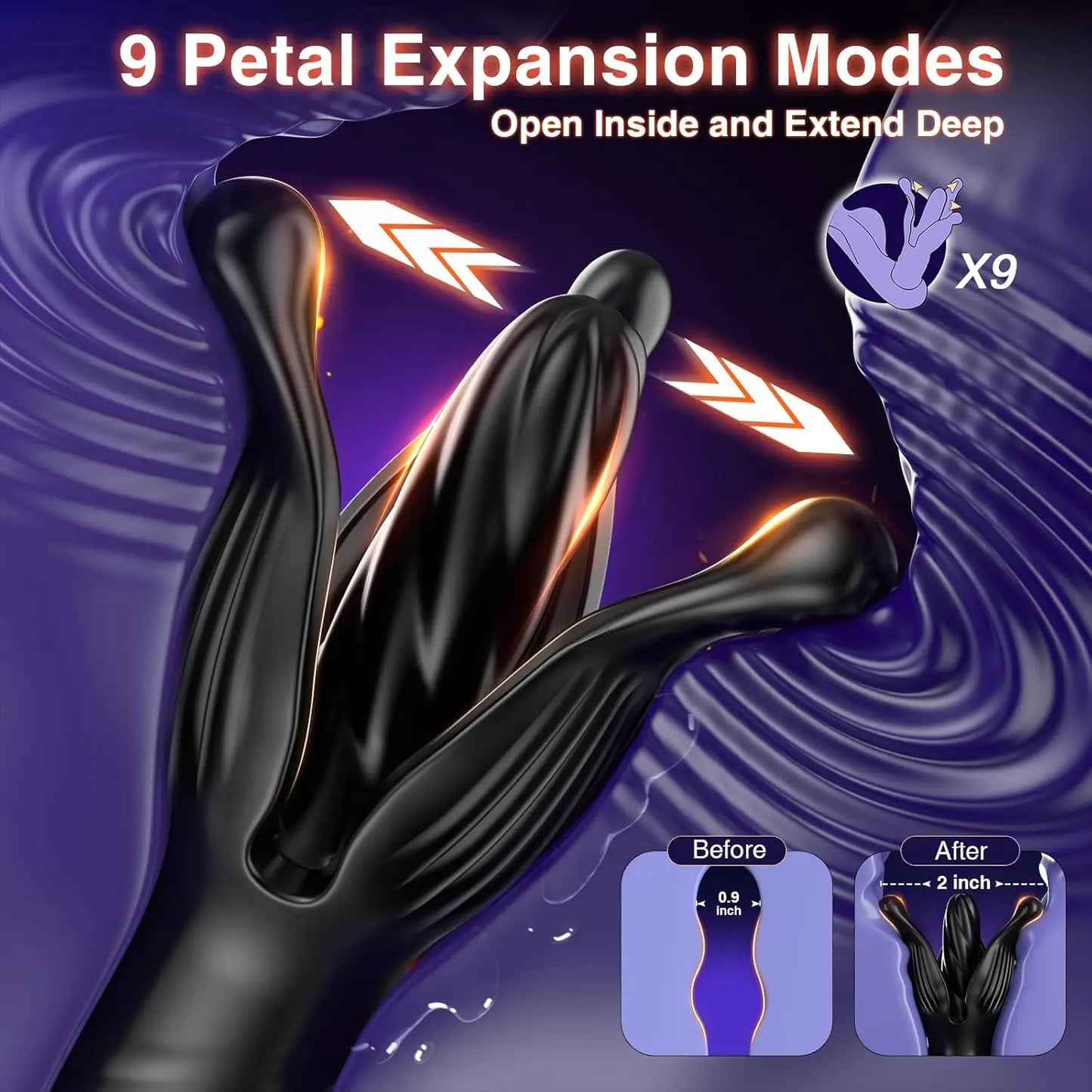 Prostate Massager Anal Plug with 9 Tension Shock Flapping Thrusting Vibrating Butt Plug APP Control Male Vibrator Adult Sex Toys