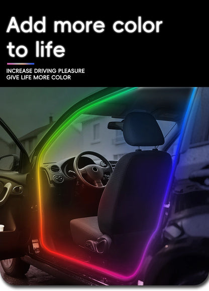 4in1 Symphony Automotive Door Frame color-changing RGB LED Interior Ambience light USB APP Remote Control Easy to Install