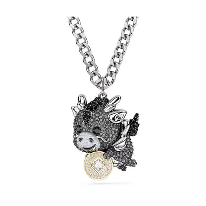 New Swa Concealed Pink Heart shaped Romantic Pendant Kirin Fashion High end Moon Versatile Accessory Necklace