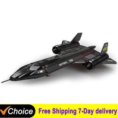 Stock Military SR-71 Blackbird Airplane Building Blocks MOC Fighter Bricks Assembling Toys for Boys Birthday Gift Set 1775Pcs
