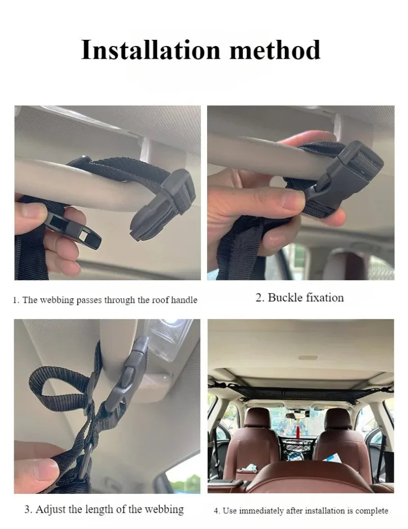 Car Ceiling Net Storage Bag Cargo Universal Truck SUV Space Saving Car Trunk Storage Pocket Organizer Sundries Bag Roof Cargo