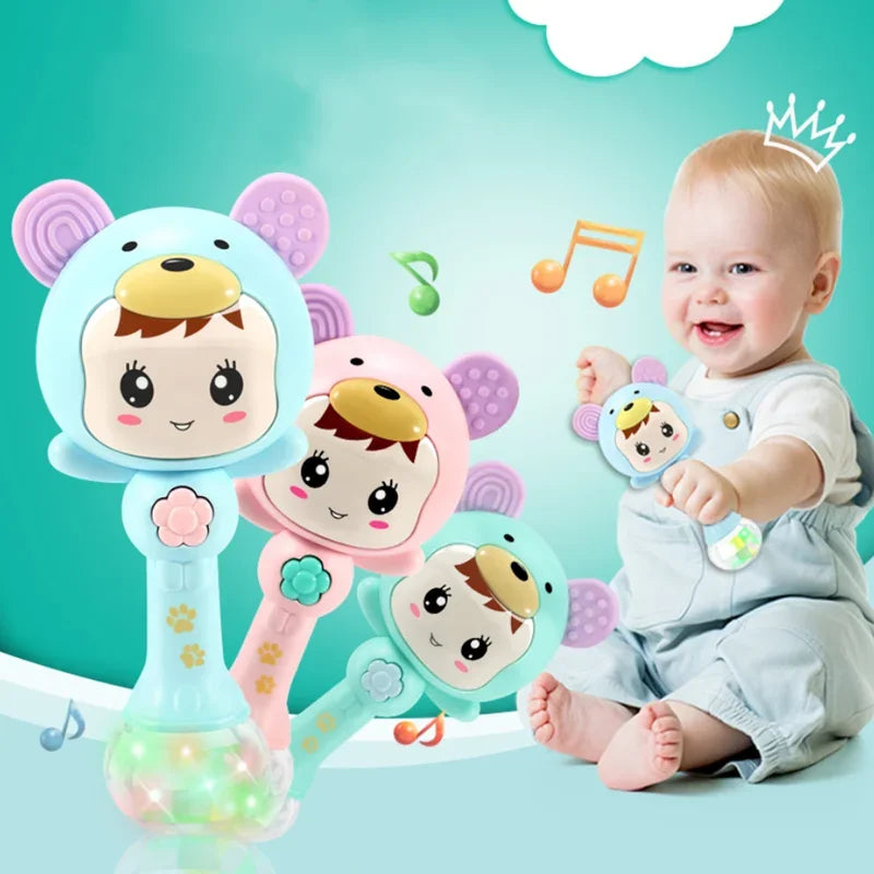 Light baby sound rattle changes with rhythm LED luminous hand rattle music sand hammer baby toy