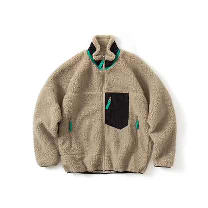 2026 Outdoor style Men's Cycling, Sports, Fishing, Mountain Climbing and Camping Fleece Jacket Imitating Lambskin Thermal Jacket