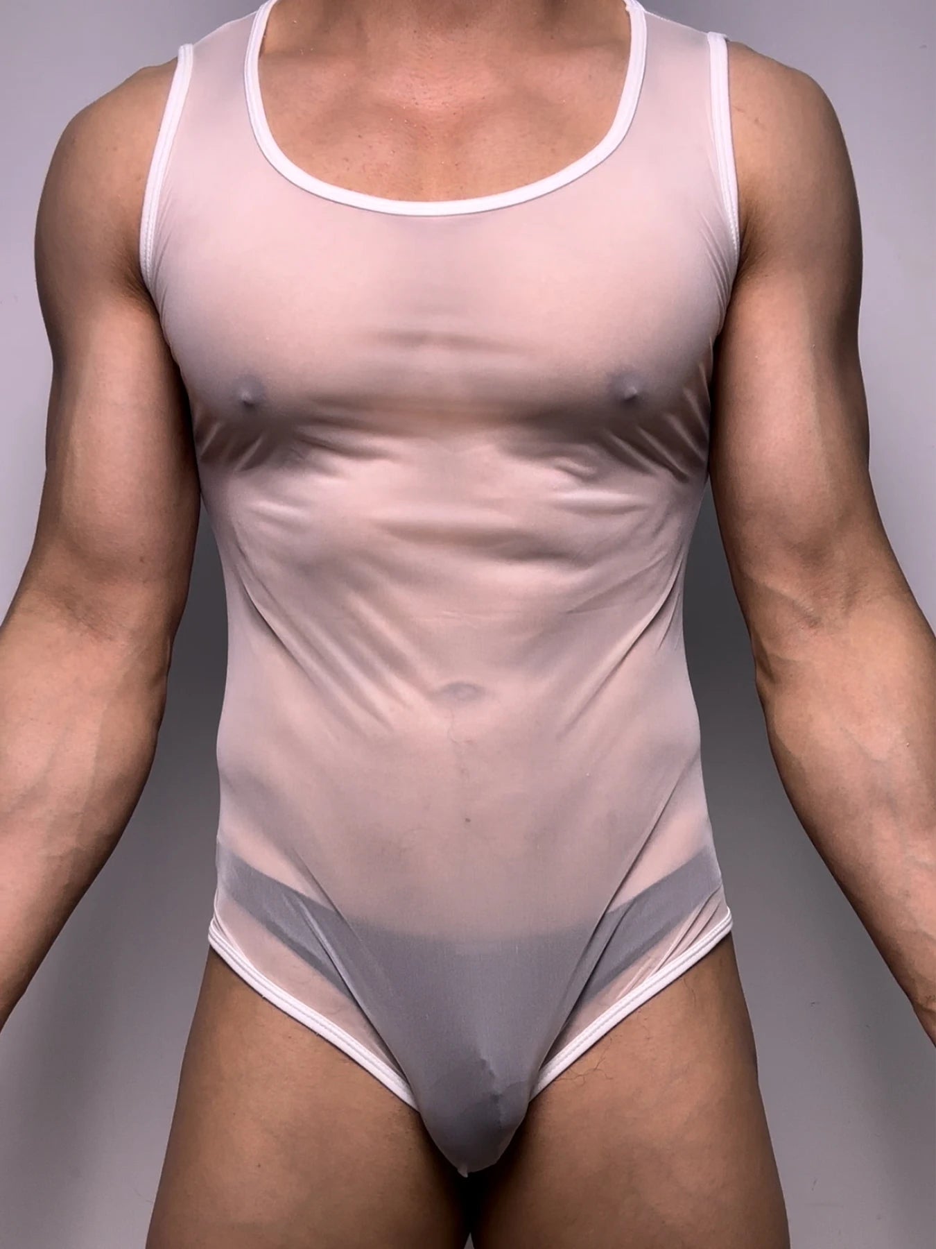New Mens Summer Sexy Mesh Transparent Fishnet T-shirt Camisole Gym Training Tank Top Vest Underpants Breathable Thin Male Vest