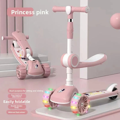 3-in-1 Scooter for Children Aged 1–3, 6–12: A versatile ride-on and push-along scooter for little boys and girls