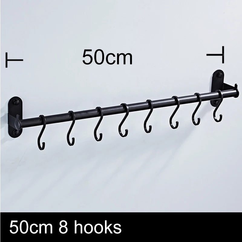 Kitchen Organizer Hooks Wall Hangers Rack Aluminum for Kitchen Utensils Knife Holder Cutting Board Spoon Lid Storage Accessories