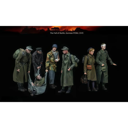 1/35 scale resin unpainted model kit, military theme, prisoners of war (7 people) unassembled and unpainted GK