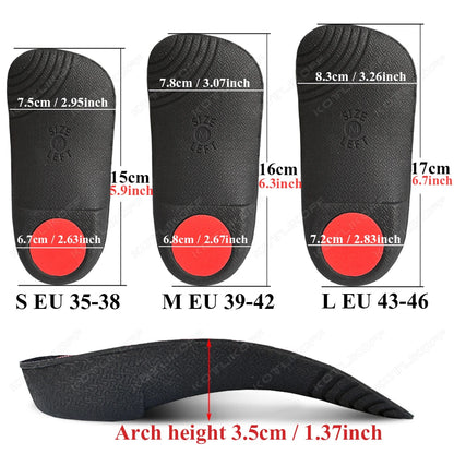 3/4 Flat Feet Insole Severe Orthotic Arch Support Insert Orthopedic Shoes Sole Pads Heel Pain Plantar Fasciitis Men Woman Unisex