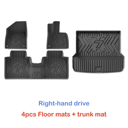 Car Floor Mats For 5 Seats Zeekr 7X 2024 2025 2026 All-Weather Cargo Liner Trunk Mat TPE Waterproof Floor Liner RHD LHD