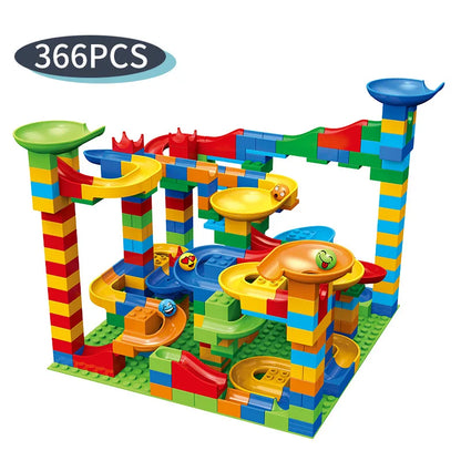 84-504PCS Marble Race Run Block Small Size Building Blocks Funnel Slide Blocks DIY Creative Bricks Assemble Toys Gifts
