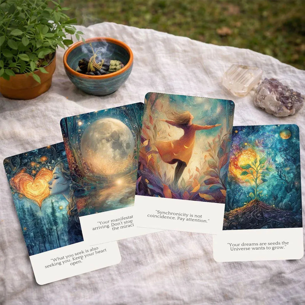 50 Cards Set, 13x9 Cm Size, Cosmic Truths Universe Answer Oracle Cards, Connect with Universal Wisdom Card Game