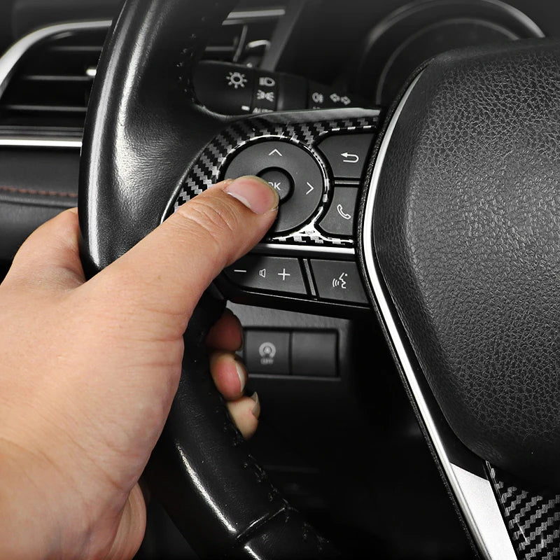 For Toyota Camry XV70 70 2018 2019 2020 2021 2022 2023 ABS Car Steering Wheel Button Panel Trim Cover Decorative Sticker