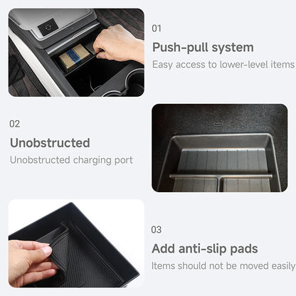 Storage Box for Tesla Model Y Juniper Accessories Center Console Trays for Tesla Model Y Juniper 2025-2026 Webcam Cover