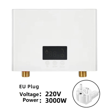 5500W/3000W Instant Water Heater Wall-Mounted Electric Water Heaters for Bathroom Hot Water Shower and Home Kitchen Heating 220V