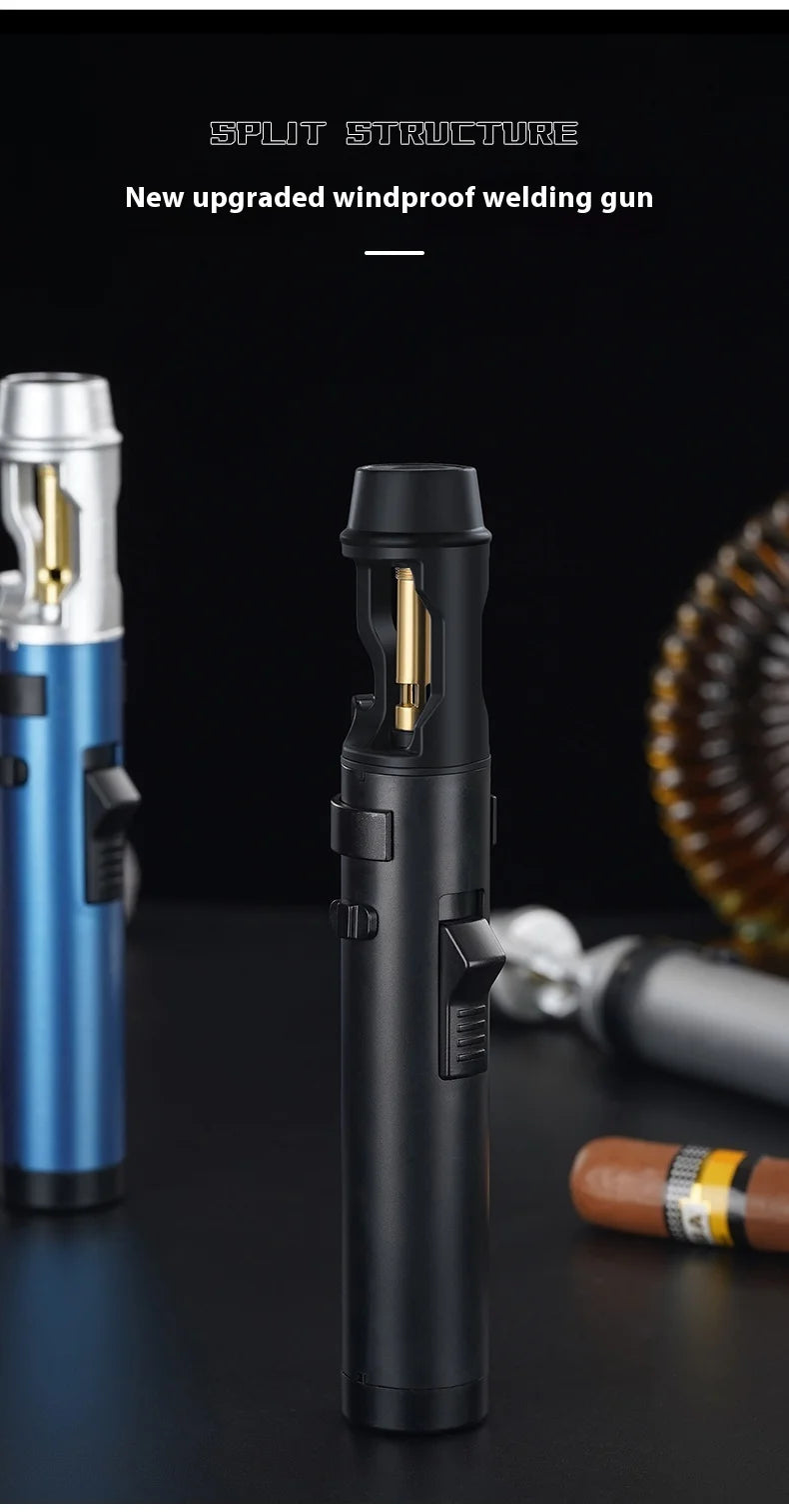 Powerful Metal Gas Lighter Windproof Kitchen Cooking Torch Flame Jet Barbecue Smoking Accessories Cigar Lighters Men's Gift