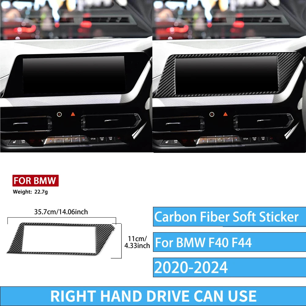 Real Carbon Fiber Car Accessories Black Trim Cover Soft Sticker For BMW 1/2 Series F40 F44 2020 2021 2022 2023 2024