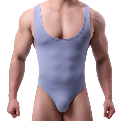 BRAVE PERSON Men's Stretchy Bodysuits One-piece Shapers Slim Fit Singlet Leotard for Body Building Fitness Underwear