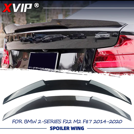 XVIP Glossy Black Glossy Carbon Fiber M4 Style Rear Spoiler Wing For BMW 2-Series F22 M2 F87 2014-2020