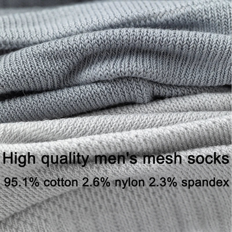 10Pairs Men Combed Cotton Socks Mesh Antibacterial Breathable Fashion Black High Quality Man Sock New For Male Size EU38-45