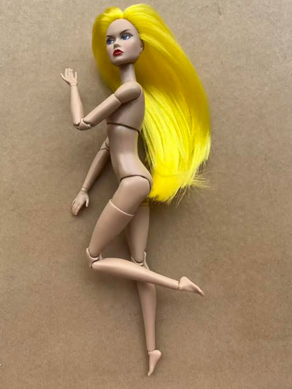 Poppy Good Makeup Head With Beige Yoga Slim Doll Body 1/6 Doll Figures Collective Toys Colorful Hair Doll Heads