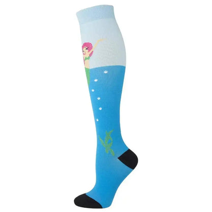 Sport Compression Stockings Funny Pattern Halloween ballon Dot Leg Pressure Running Cycling Multi Color Compress Socks