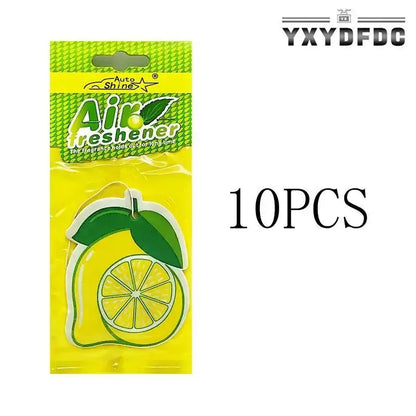 3-80pcs Fruit Car Air Freshener Natural Aromatherapy Tea Paper Hanging Perfume Vanilla Auto Parts Interior