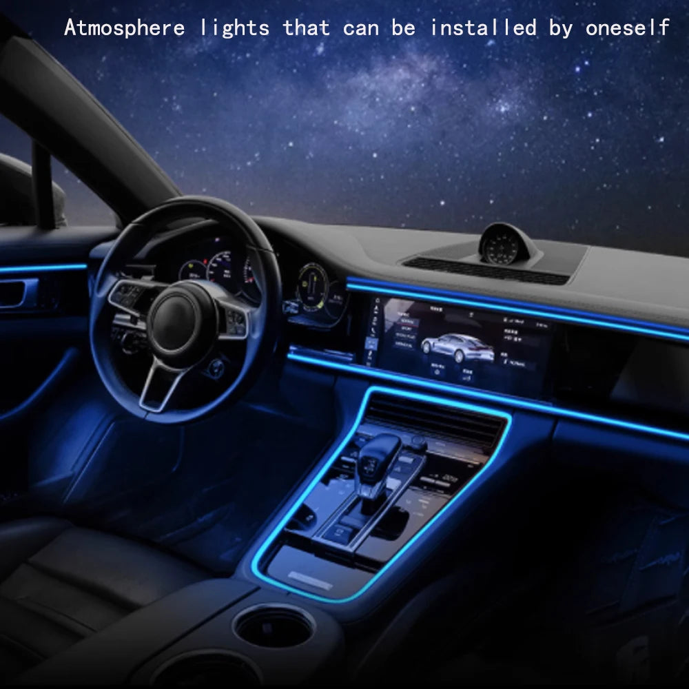 5V DIY LED Strip Car Interior Atmosphere Lighting Flexible Light Line Tube With USB Auto Decoration Ambient Lamp 1M/2M/3M/5M2026