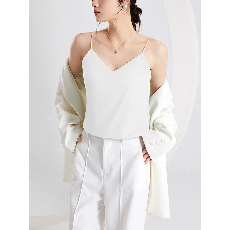 Summer V-neck Strapless Top Women With Bar Pads Breathable Top Suitable for Wearing Over T-Shirts