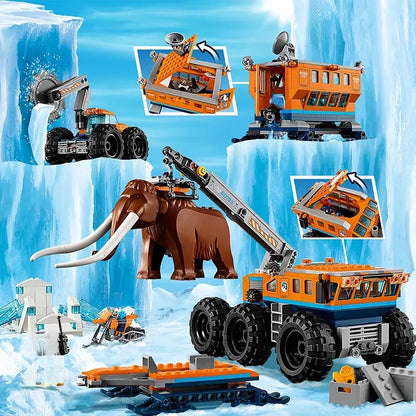 Compatible Sets City series building blocks 60195 Arctic mobile exploration base crane car MOC toys children's Christmas gifts