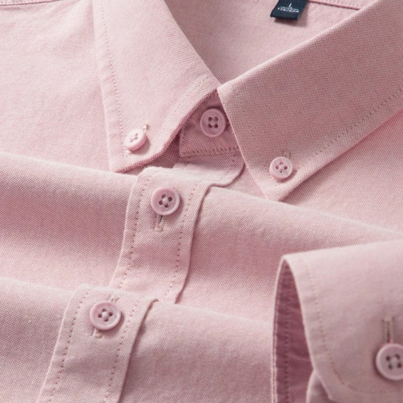 Men's 100% Cotton Oxford Shirt - Breathable Sweat-Wicking Button Down with Slim Fit & Crisp Texture