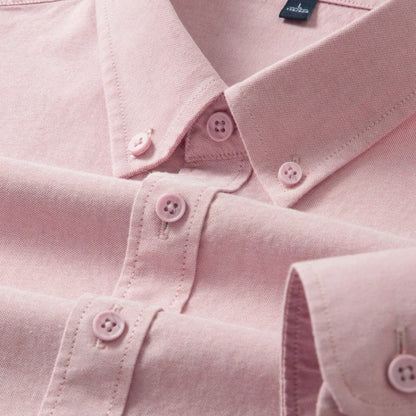 Men's 100% Cotton Oxford Shirt - Breathable Sweat-Wicking Button Down with Slim Fit & Crisp Texture