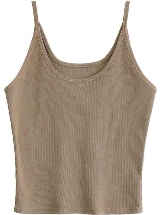 CHIC VEN Women Tanks New Multi Color Optional U-neck Slim Fit Camisole Vest Short Top Basic Underwear Spring Summer 2024
