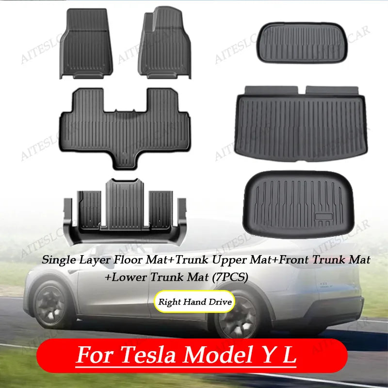 Custom TPE Car Floor Mats For Tesla Model YL Full Coverage Waterproof Anti-slip Durable All Weather Auto Foot Liners Car Interio