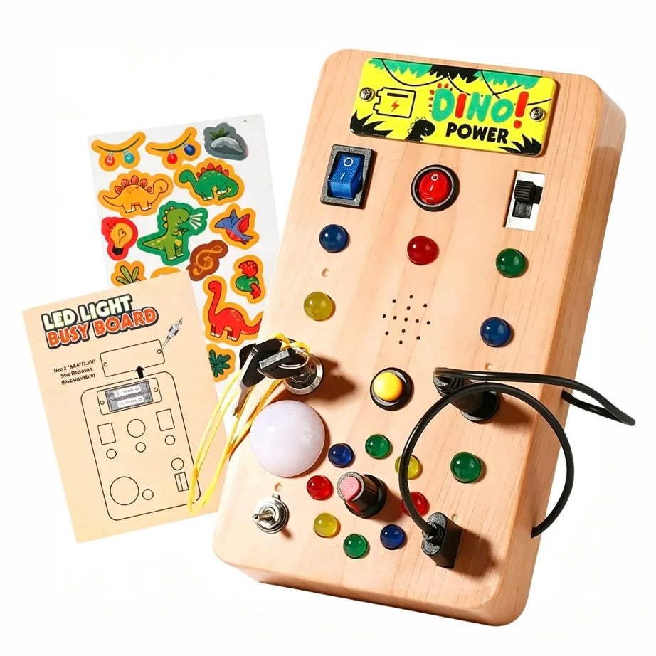 Children's Montessori LED light busy board simulation switch power board light button intelligence early education learning toys