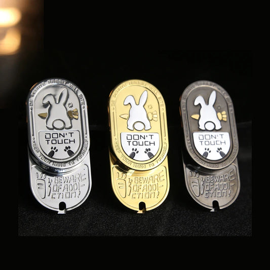 Metal EDC Fidget Slider with Cartoon Rabbit Pattern, Adult Portable Stress Relief Toy for ADHD and Anti-Anxiety, Gifts For Men