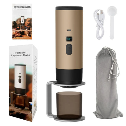 Portable Coffee Machine 7800mAh Wireless,Digital Display Fast Heat,with bracket & protective cover ,for Camping Travel Outdoor