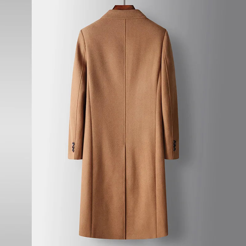Men's Warm Wool Coat Autumn Winter Long Wool Coat Young Business