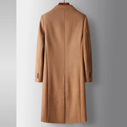 Men's Warm Wool Coat Autumn Winter Long Wool Coat Young Business