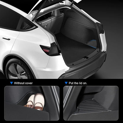 Model Y Launch 2026 Rear Trunk Side Storage Box For Tesla Y Juniper 2025 Organizer Suede Anti-dirty Car Travel Accessories