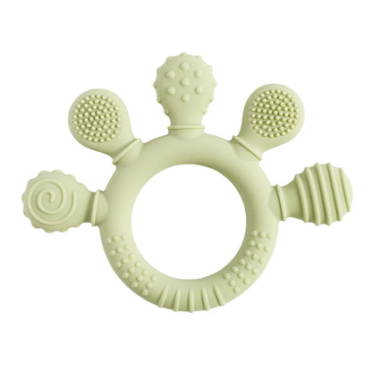 Colorful 5-Finger Silicone Teething Ring – Multi-Directional Bite, BPA-Free, Easy to Clean, Shape & Color Cognition Gift