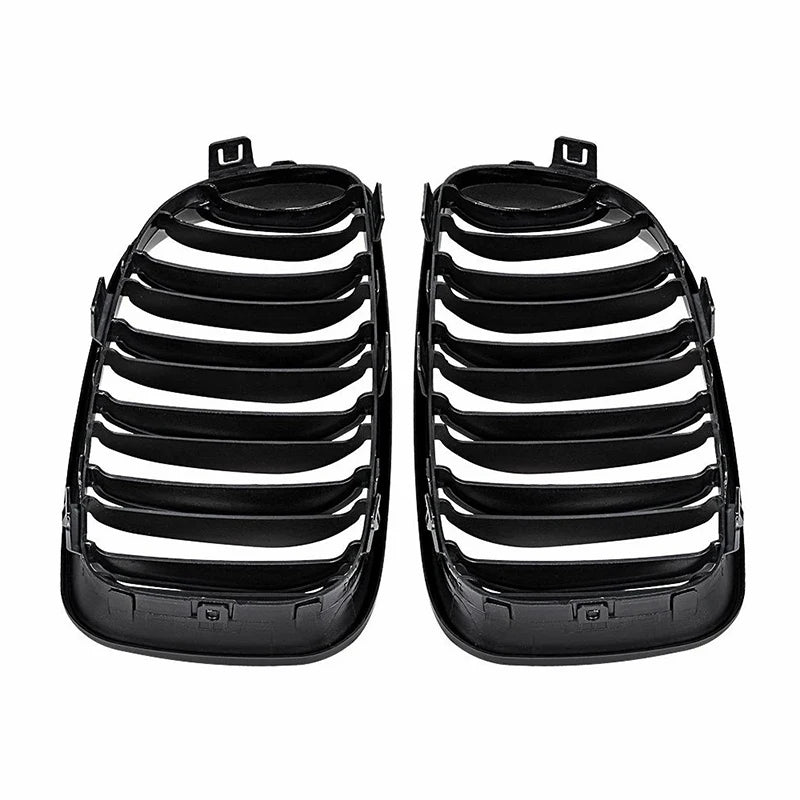Suitable for BMW E81 E87 2008-2011 Front Bumper Double Kidney Grille, Racing Style Grille, Bright Black Car Replacement Parts