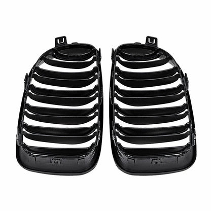 Suitable for BMW E81 E87 2008-2011 Front Bumper Double Kidney Grille, Racing Style Grille, Bright Black Car Replacement Parts